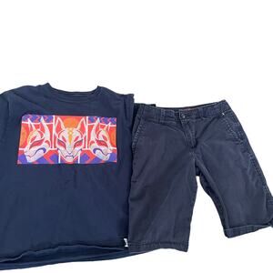 Fortnite Kitsune‎ Graphic Tee & Arizona Jean Co Navy Chino Shorts Set Boys XL 14